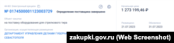 Скриншот технической документации тендера на российском сайте госзакупок zakupki.gov.ru