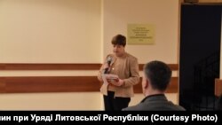 Юлия Тищенко, Председатель совета Украинского независимого центра политических исследований (УНЦПИ), соучредитель Национальной платформы устойчивости и сплоченности на презентации фильма Крым.Реалии «Тихая депортация» в Литве, 7 февраля 2024 года