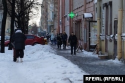 Гололед в центре Петербурга