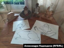 Игрушки, сделанные по рисункам Елены Гуро. Дом Матюшина