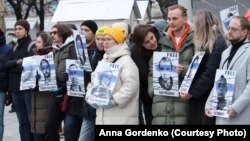 Митинг в поддержку Навального и других российских политзаключенных. Белград, 21 января 2023 года