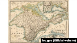 Карта Крыма, изданная в Лондоне в 1855 году