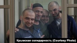 Вели (Владлен) Абдулкадыров, Билял Адилов, Фарход Базаров и Рустем Шейхалиев в Кировском райсуде Ростова-на-Дону, 14 мая 2019 года