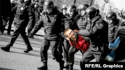 Задержание участника антикоррупционного протеста, Москва, 26 марта 2017 года